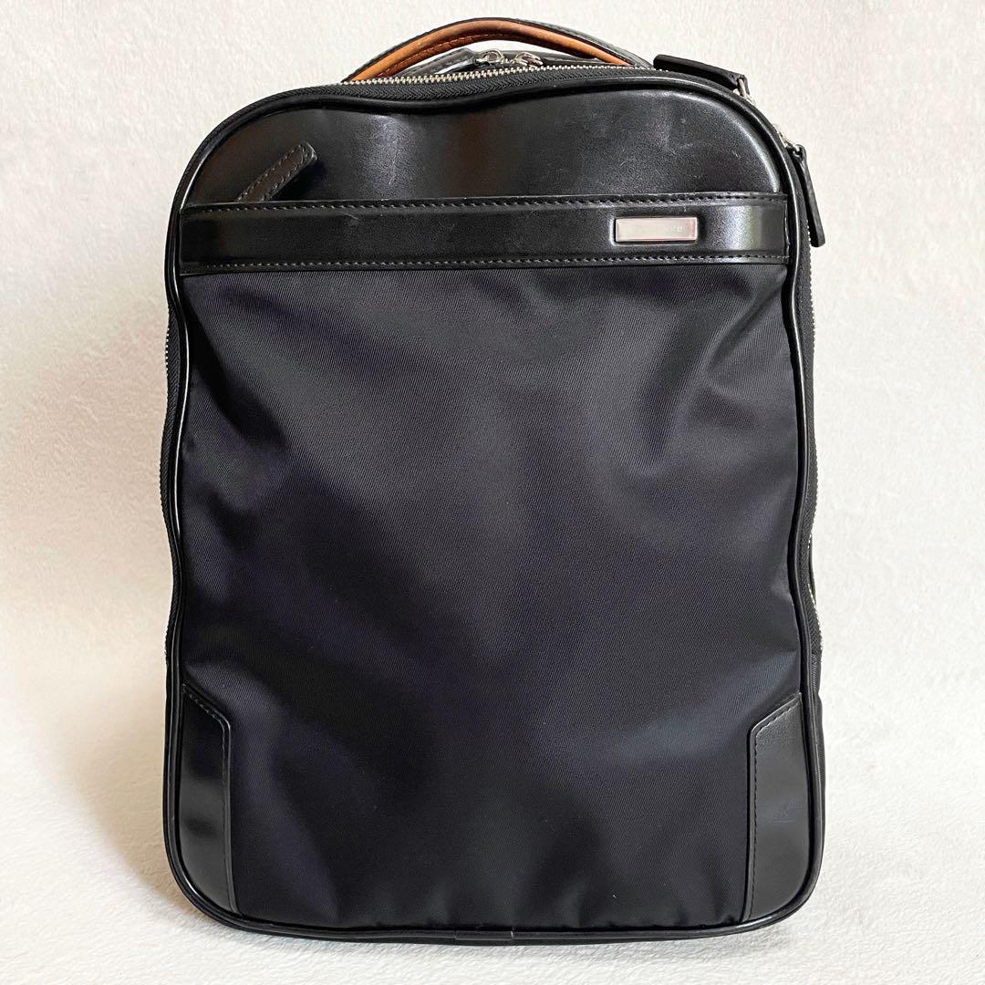 R-924 1円〜 SAMSONITE サムソナイト リュック ビジネスバッグ Epid plus エピッドプラス ブラック 黒 レザー メッシュ プレートの画像2