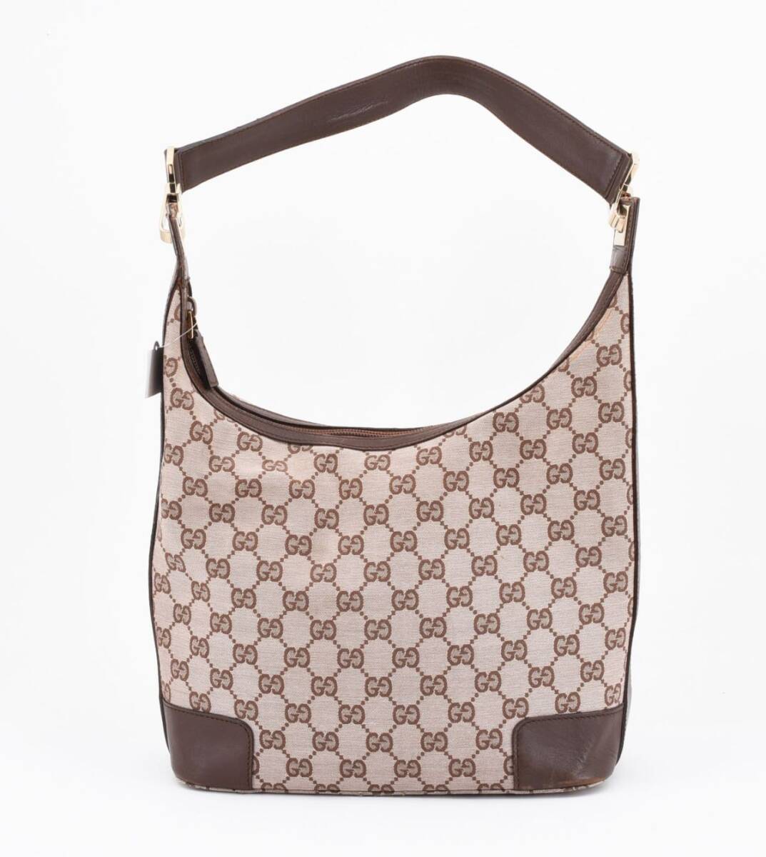 1円 GUCCI　グッチ　GGキャンバス　レザー　ショルダーバッグ　肩掛け　ワンショルダーバッグ　ロゴ　001.4204　24-1195_画像1