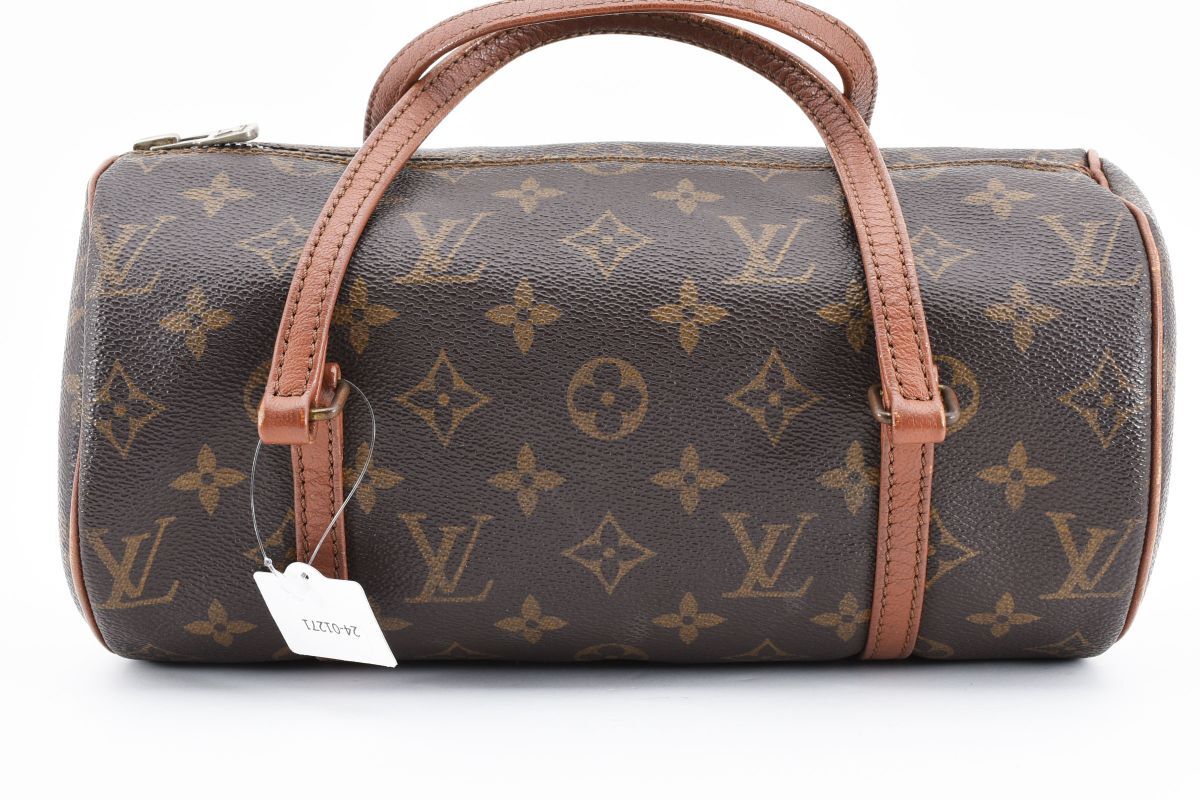 1円 Louis Vuitton ルイヴィトン モノグラム PVC×レザー 旧型パピヨン 26cm ハンドバッグ 筒型 ドラムバッグ M51336 843 24-1271_画像2