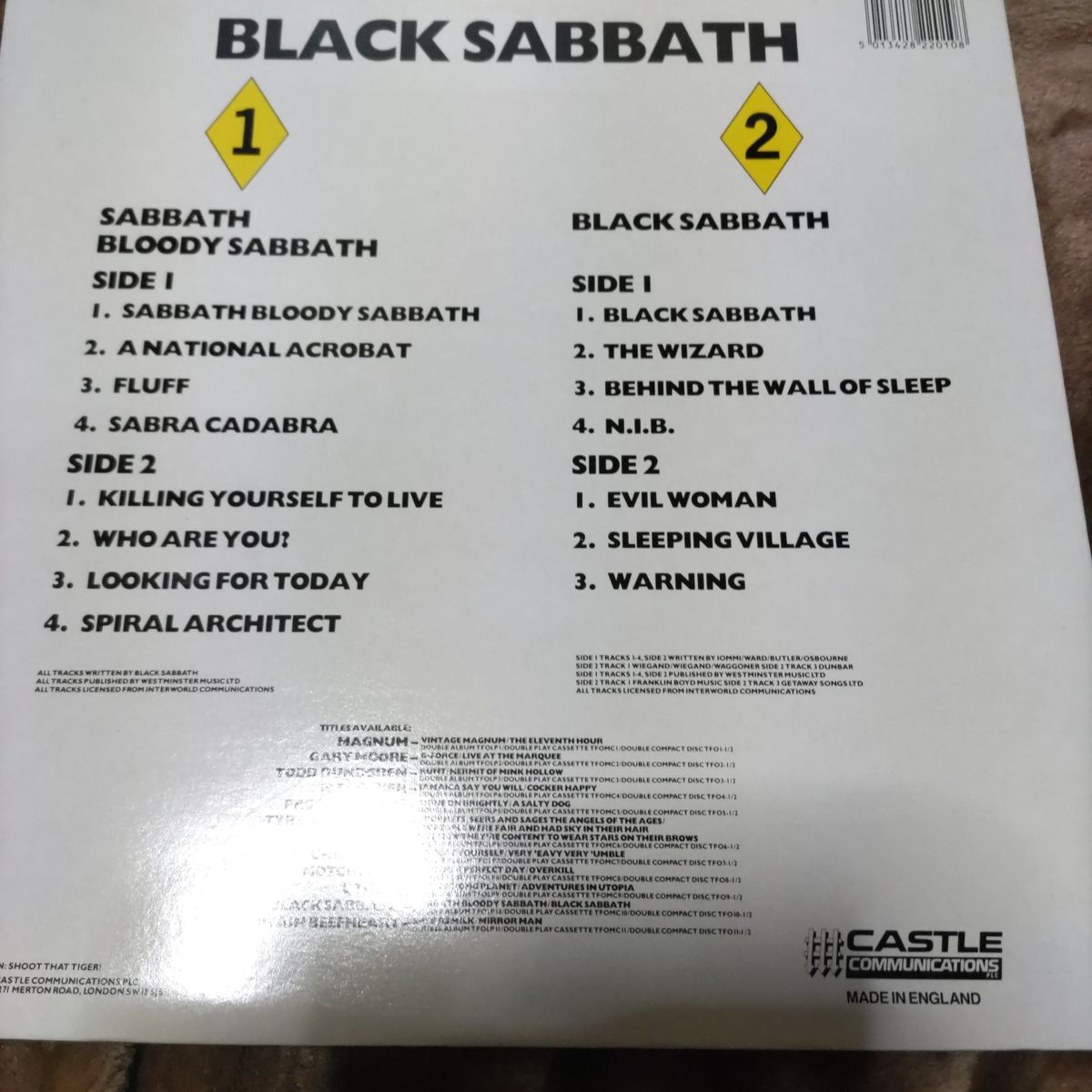 BLACKSABBATH SABBATH BLOODY SABBATH カップリングLP　貴重なアナログ盤