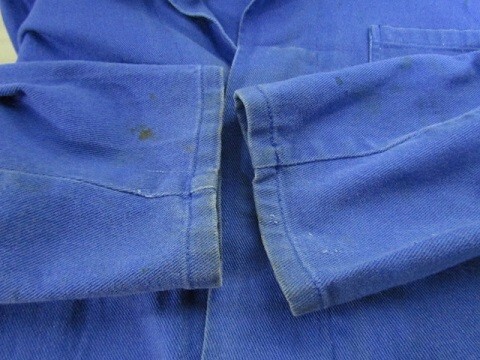 ヴィンテージ ユーロ ショップコート ブルー XLサイズ位 ヨーロッパ古着の画像6