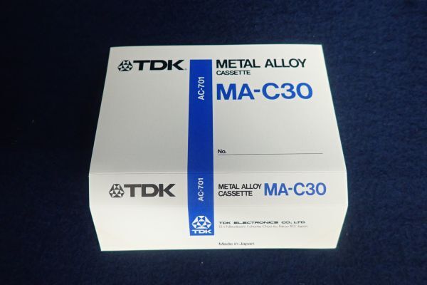 ▼カセットテープ02 TDK METAL ALLOY CASSETTE MA-C30 AC-701▼メタル_画像2