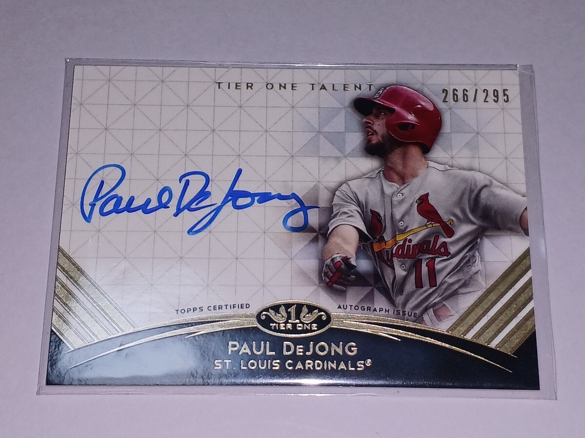 2018 Topps Tier One Paul DeJong Auto /295 ポール・デヨング 現 ホワイトソックス 直書きサインの画像1