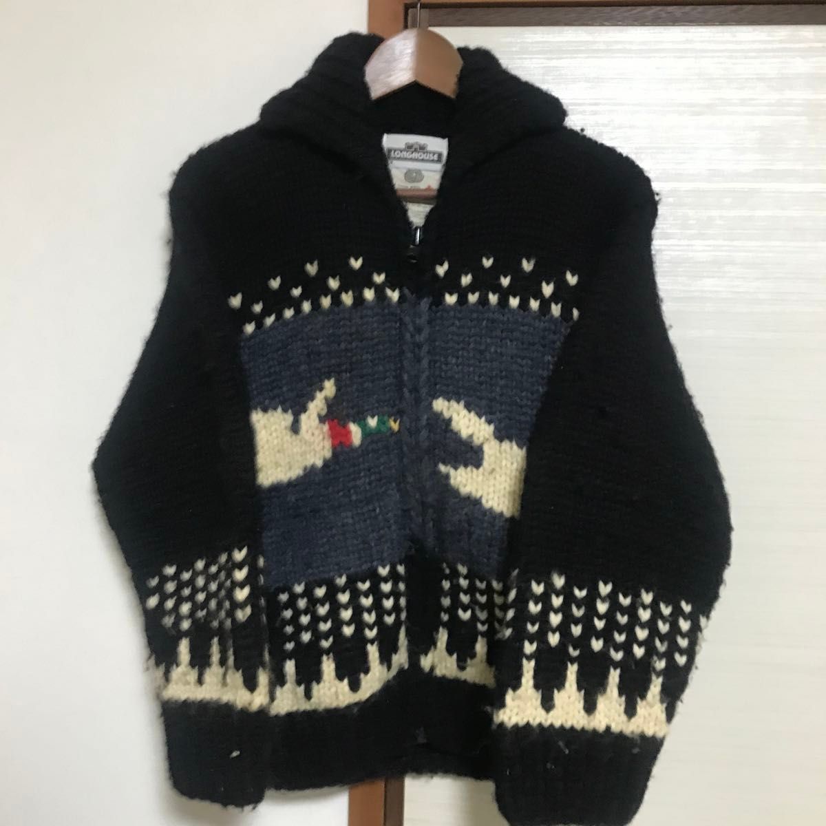 ビンテージ LONGHOUSE ロングハウス CANADA カナダ製 カウチン ビンテージ LONGHOUSE ロングハウス CANADA カナダ製 カウチン