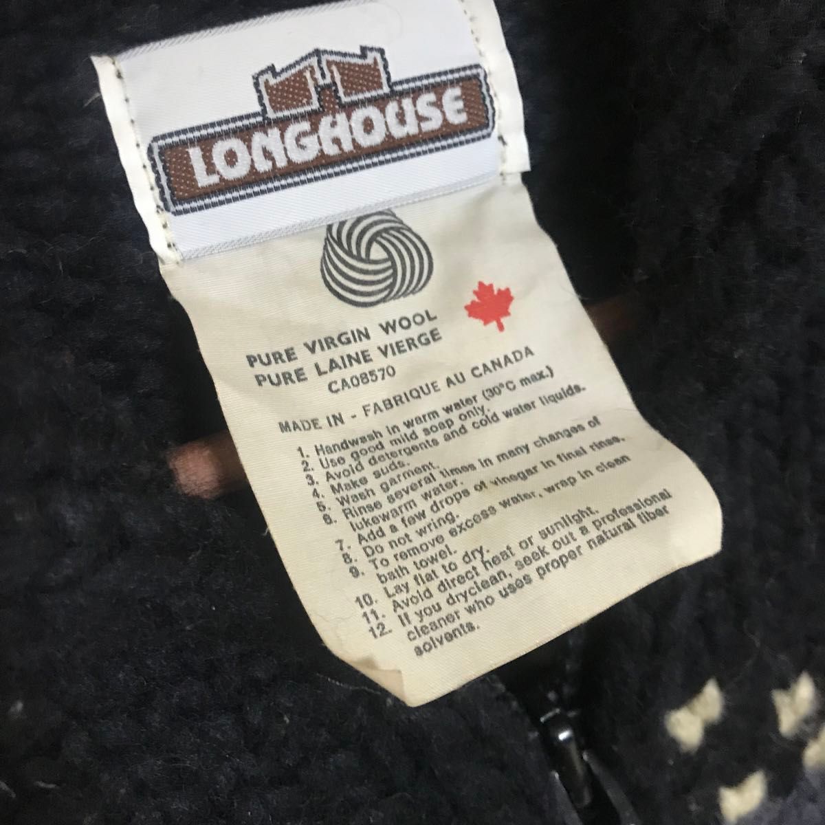 ビンテージ LONGHOUSE ロングハウス CANADA カナダ製 カウチン ビンテージ LONGHOUSE ロングハウス CANADA カナダ製 カウチン