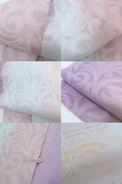 【ゆめsaku】新品 正絹 紋紗 着物“優雅な騒めきを引き連れた春の虹☆”ロング丈夏羽織 G-74の画像2