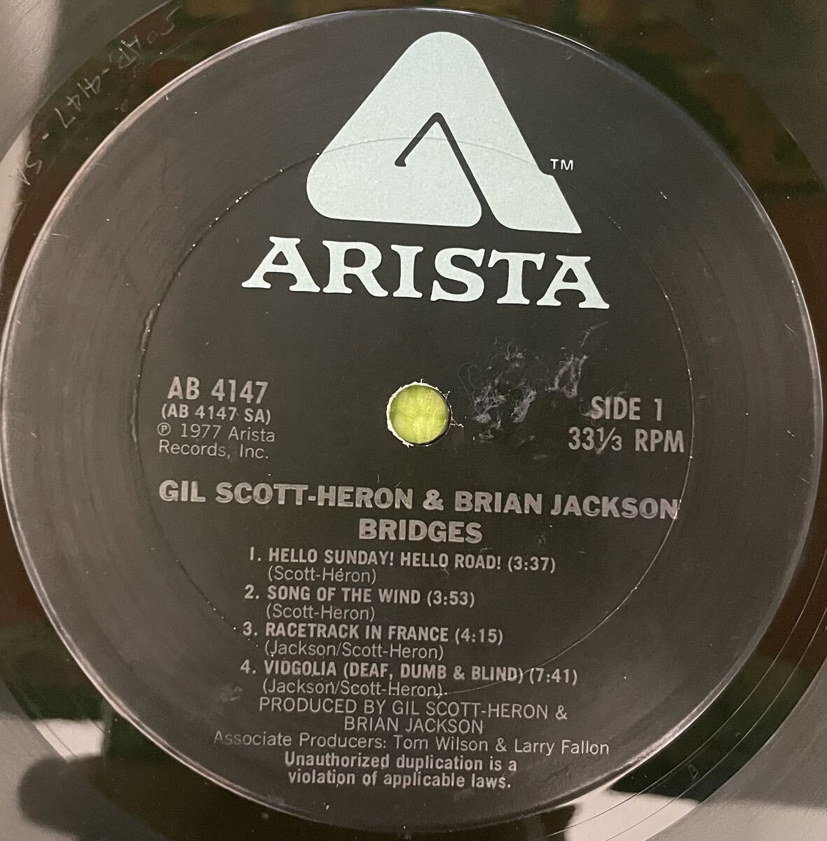 Soul jazz sampling raregroove record ソウル ジャズ サンプリング Gil Scott-Heron and Brian Jackson Bridges(LP) 1977の画像3