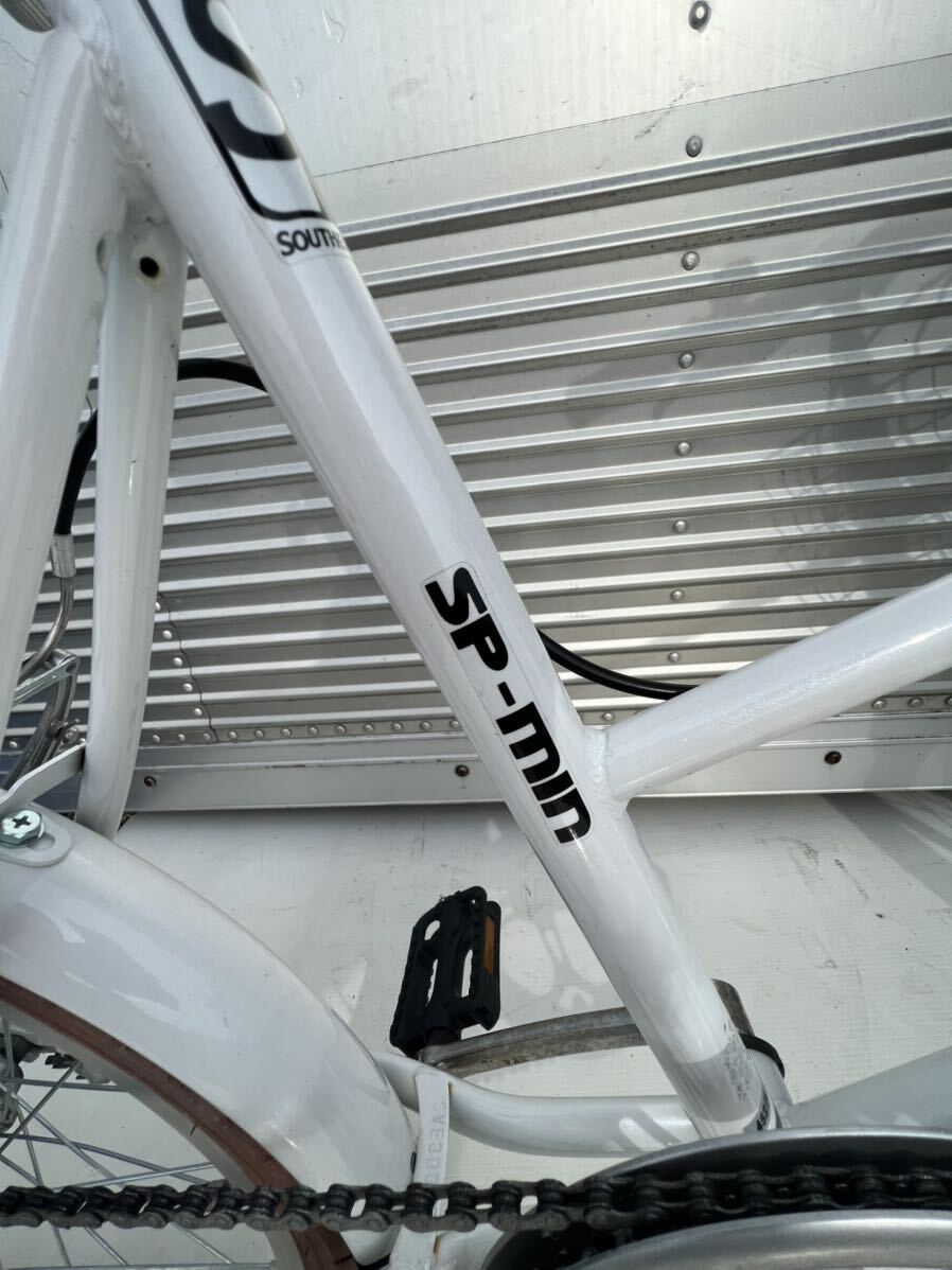 折りたたみ自転車 ミニベロ20インチ白 ６段変速 ミニバイク SP-MINの画像9