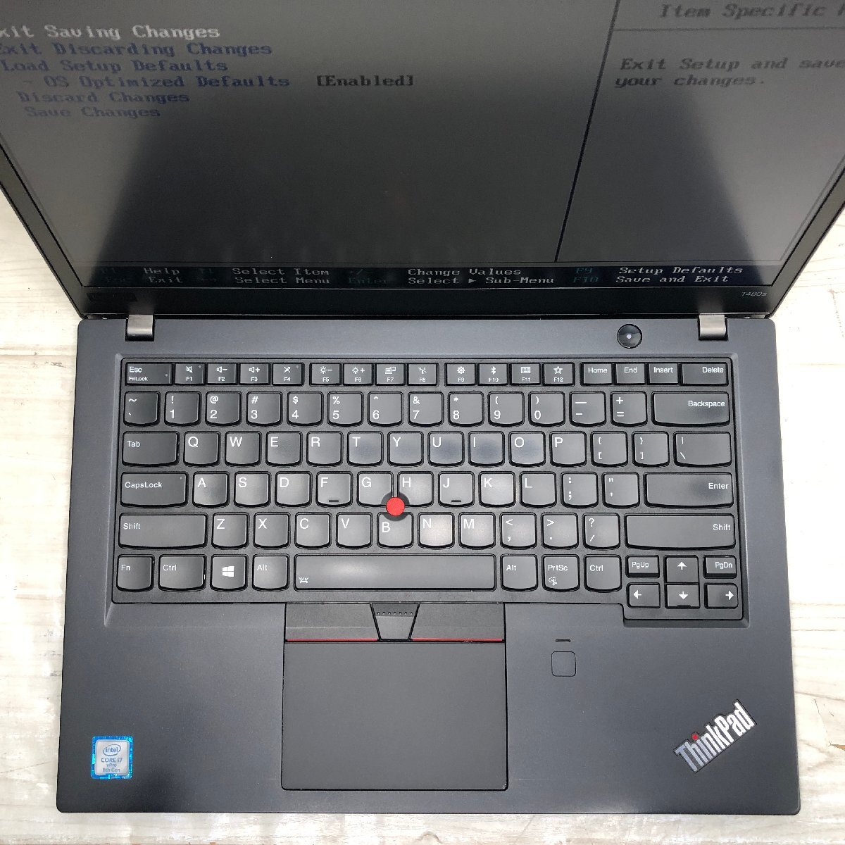 Lenovo ThinkPad T480s 20L8-S17J10 Core i7 8650U 1.90GHz/16GB/なし 〔A0616〕_画像3