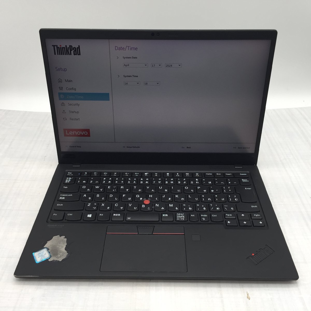 【難あり】 Lenovo ThinkPad X1 Carbon 20QE-S1NX1D Core i7 8665U 1.90GHz/16GB/256GB(NVMe) 〔B0510〕の画像2