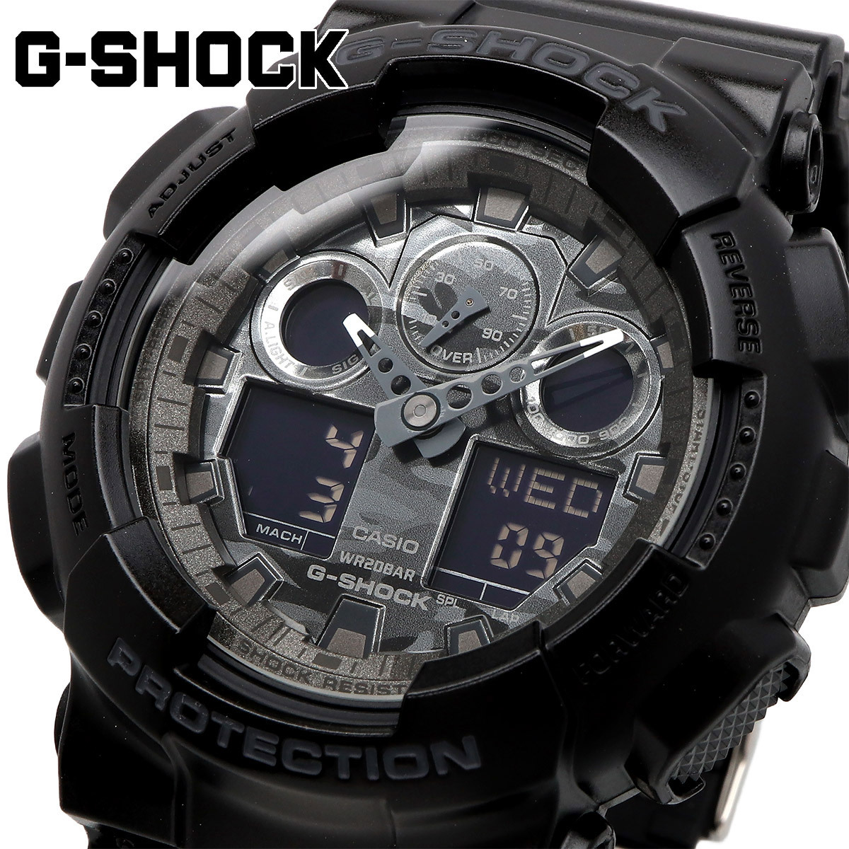 腕時計 CASIO カシオ G-SHOCK 海外モデル カモフラージュ 迷彩 アナログ デジタル メンズ GA-100CF-1Aの画像1