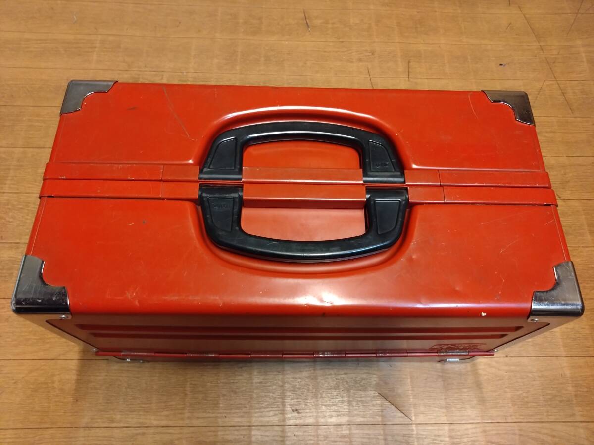 TONE トネ ツールケース BX331 レッド 赤 3段両開き ツールケース 工具箱 道具箱 携行型　TSA4331 56ピースツールセット用_画像2