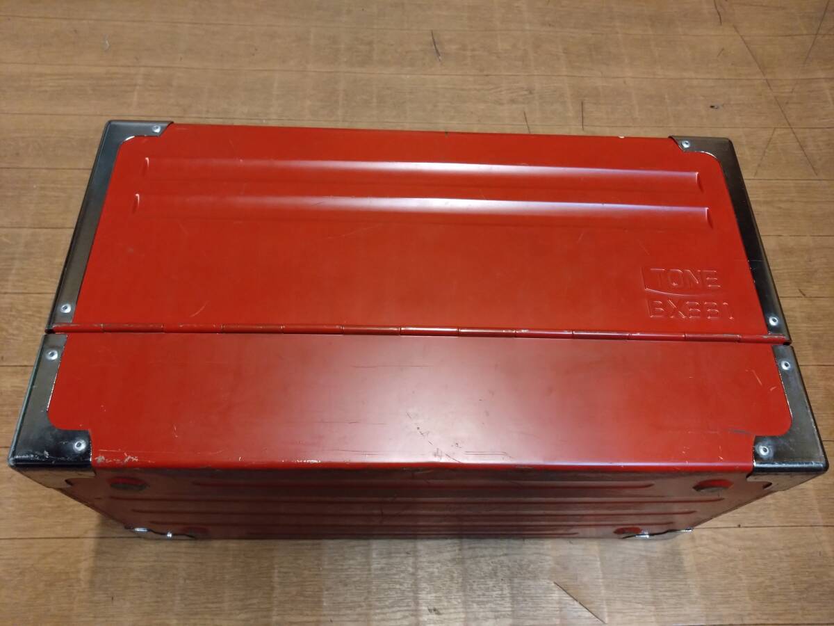 TONE トネ ツールケース BX331 レッド 赤 3段両開き ツールケース 工具箱 道具箱 携行型　TSA4331 56ピースツールセット用_画像3