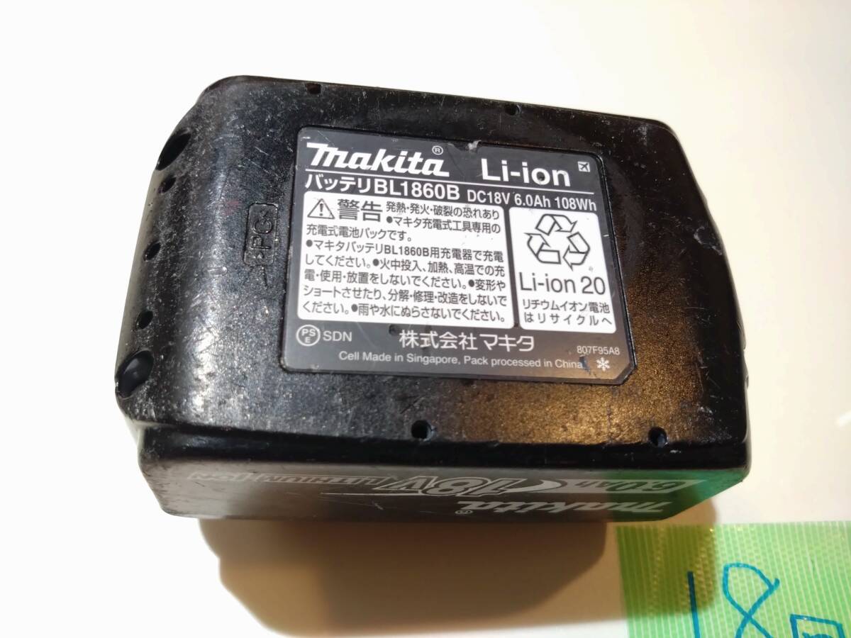  Makita original lithium ion battery BL1860B 18V 6.0Ah charge number of times 18 times snow seal attaching 222213MWSA94073