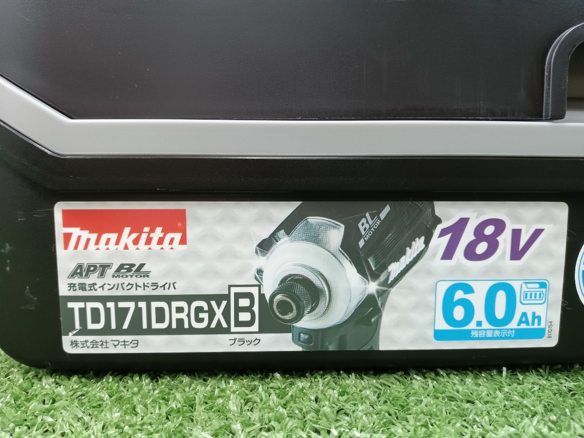 中古 美品 makita マキタ 18V 充電式インパクトドライバ 6.0Ah バッテリ2個 充電器 付 TD171DRGXB (黒)の画像9