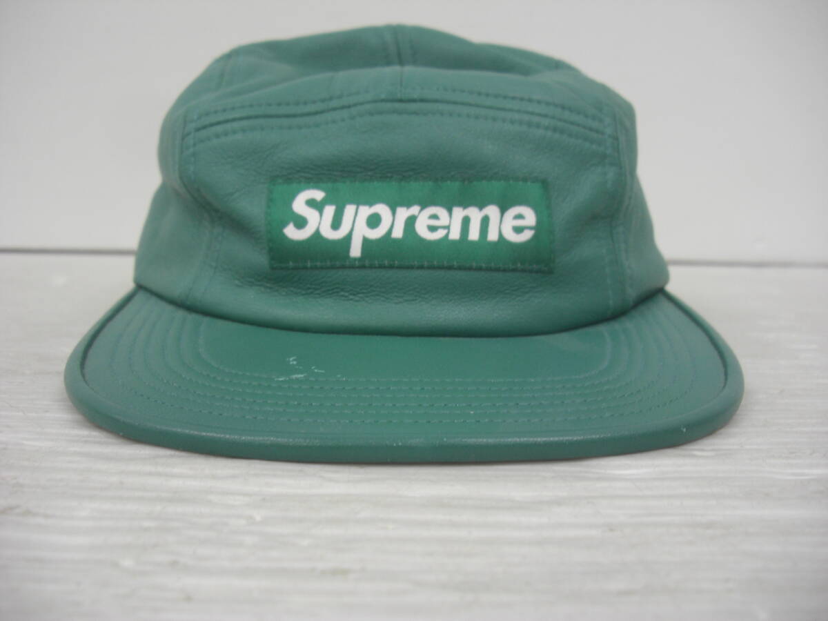 ◆◇Supreme/キャップ/FREE/レザー/グリーン/シュプリーム/16AW/Box Logo Leather Camp Cap :古k2339-174ネ◇◆の画像3