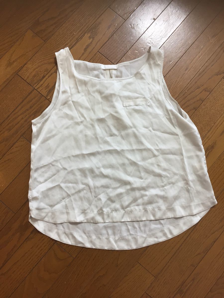  Jeanasis silk manner tank top free size beige beautiful goods 