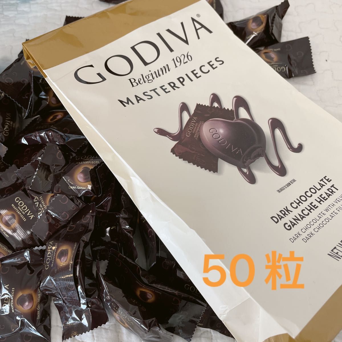 コストコ　GODIVA マスターピース　大容量　ダークハート　50個　個包装　プチブーケ　プチギフト　