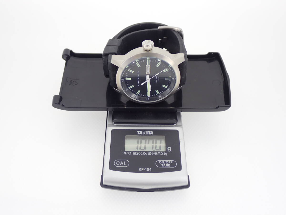 ANDROID アンドロイド Automatic 腕時計 100M AD340 黒文字盤 メンズ 自動巻き 稼動品の画像10