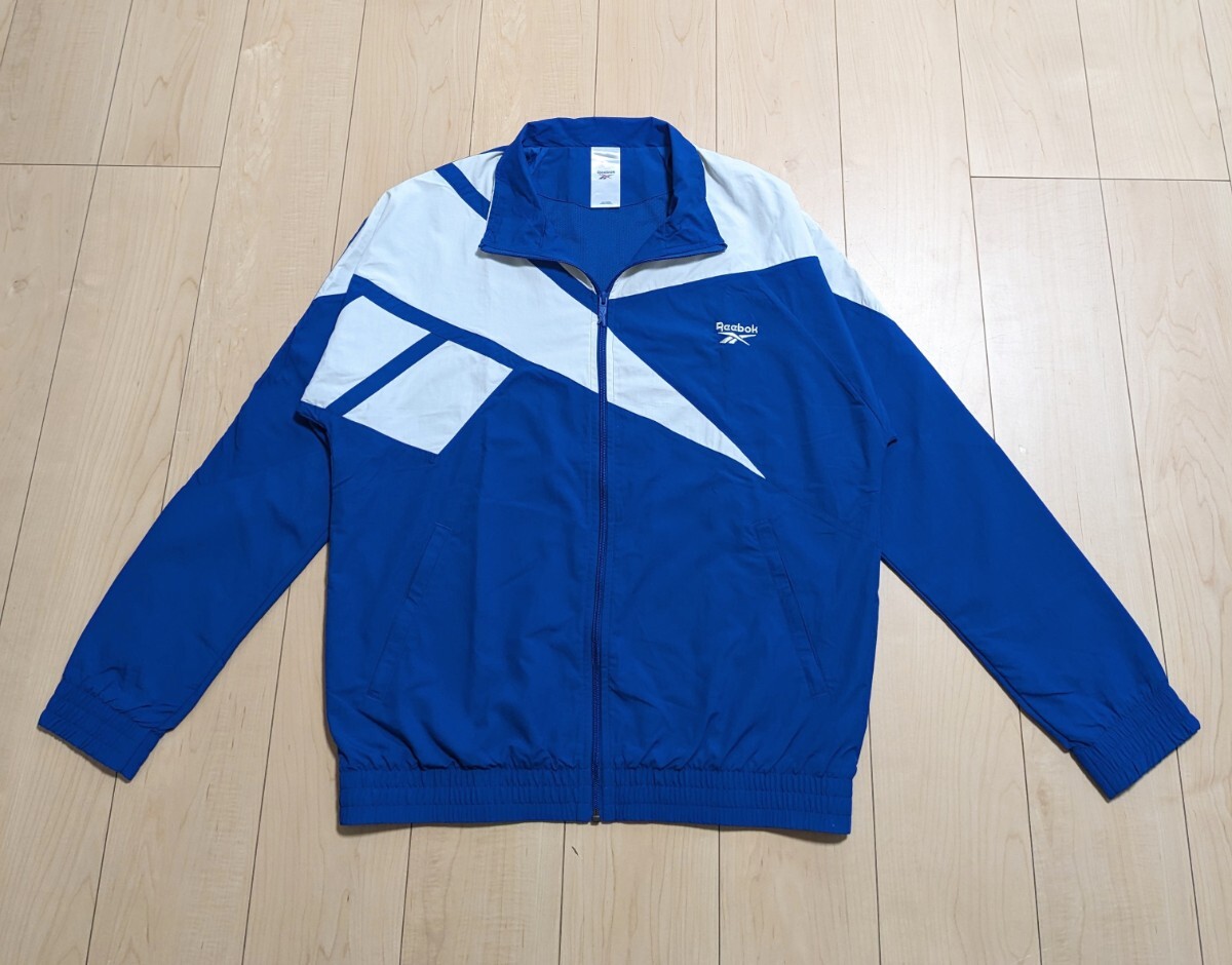 3XL 良品 Reebok CL F FR TRACK TOP クラシック ベクター トラックトップ ナイロンジャケット トラックジャケット ブルー ホワイト 青 白_画像1