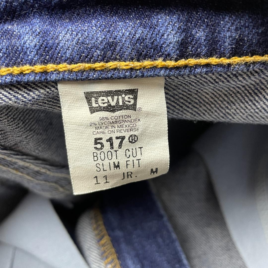 90s USA製 Levi's リーバイス 517 フレアデニム ブーツカットデニム ジーンズ ジーパン Gパン w32 青 ブルー 古着 levis 90年代 アメリカ製