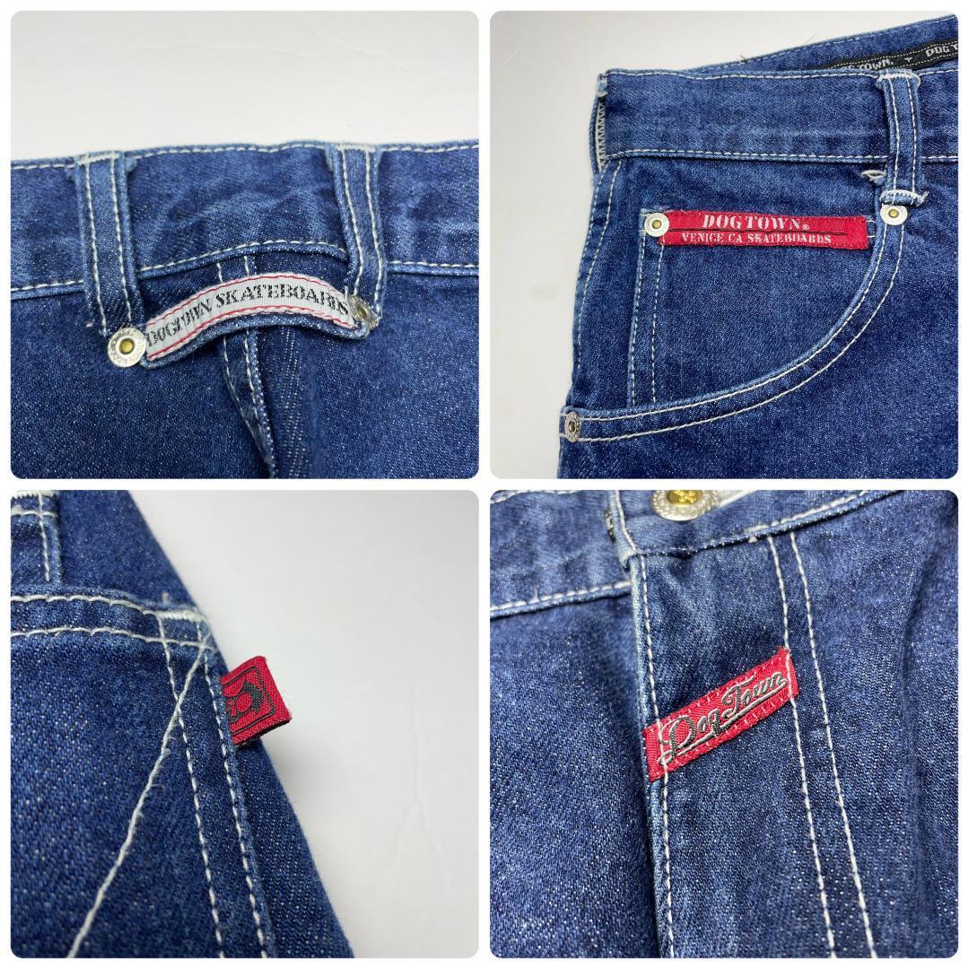 DOGTOWN ドッグタウン バギーデニム w32 刺繍 b系 ストリート DOGTOWN ドッグタウン バギーデニム w32 刺繍 b系 ストリート