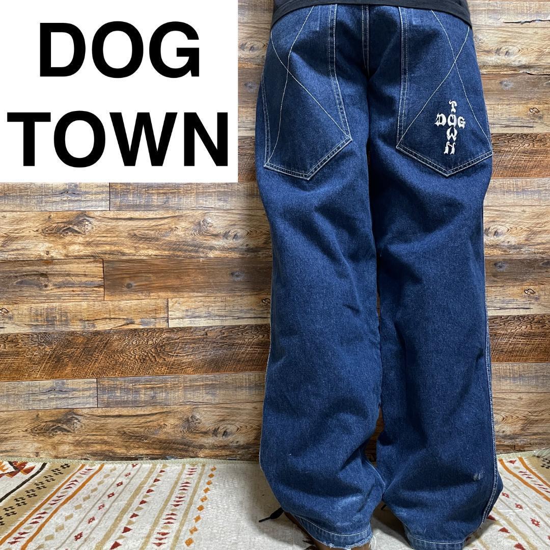 DOGTOWN ドッグタウン バギーデニム w32 刺繍 b系 ストリート DOGTOWN ドッグタウン バギーデニム w32 刺繍 b系 ストリート