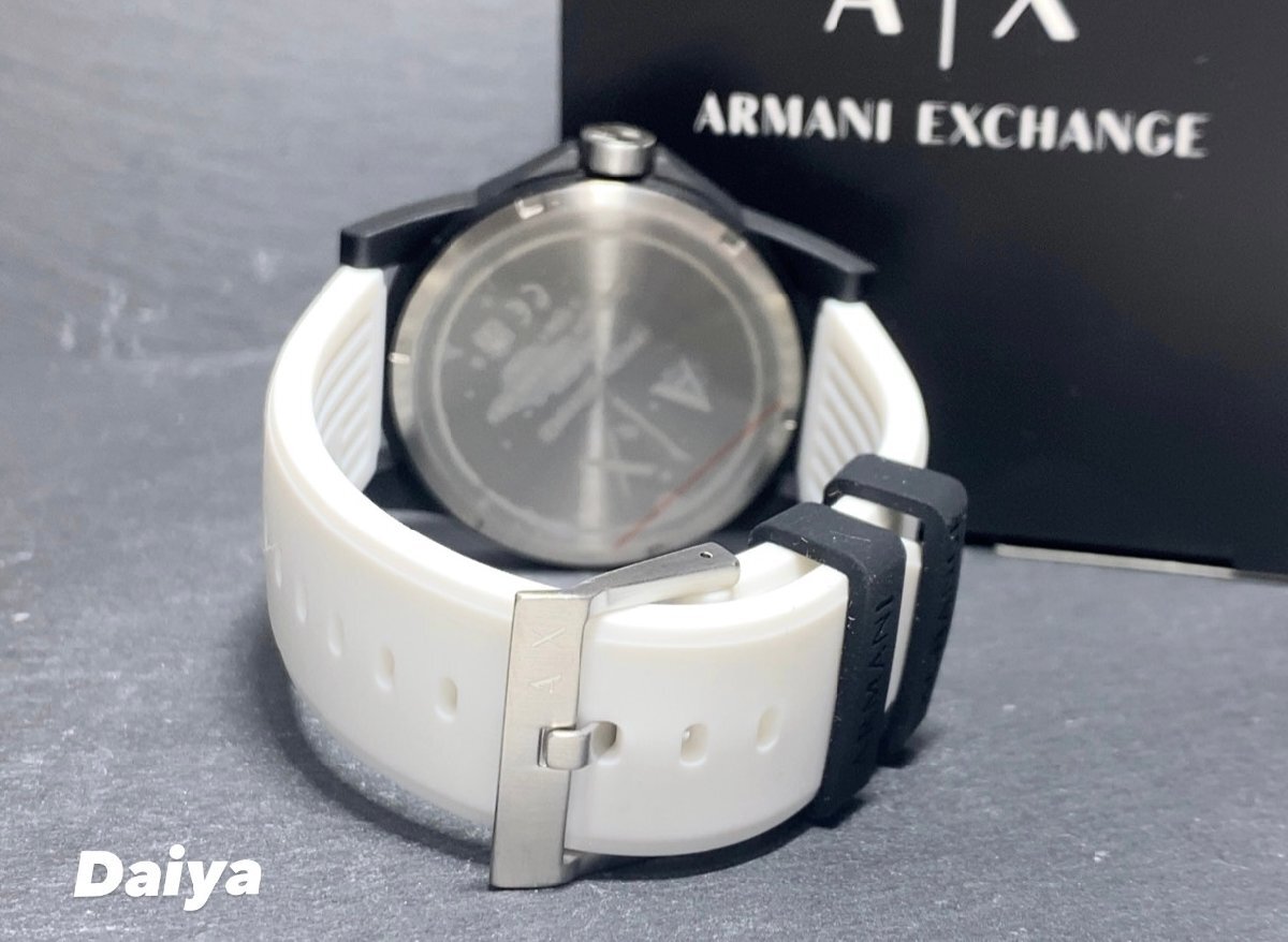 新品 AX ARMANI EXCHANGE アルマーニ エクスチェンジ 正規品 腕時計 アナログ腕時計 クオーツ 3気圧防水 ラバーベルト ホワイト プレゼントの画像7