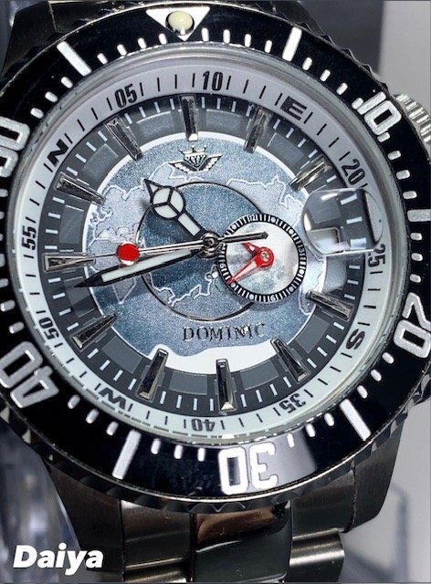 新品 正規品 ドミニク DOMINIC 自動巻き 腕時計 オートマティック カレンダー 防水 ステンレス アースギミック からくり時計 メンズ 地球_画像1