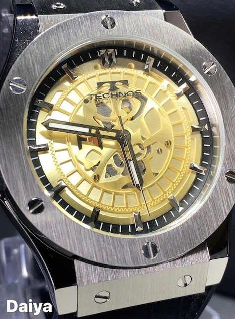 新品 腕時計 正規品 TECHNOS テクノス クオーツ アナログ腕時計 5気圧防水 ウレタンバンド シンプル シルバー 3針 メンズ プレゼントの画像1