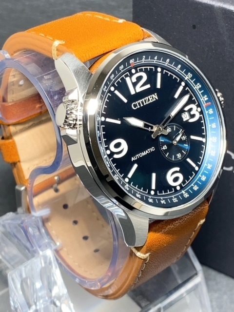 新品 シチズン CITIZEN 正規品 シチズン 自動巻き 腕時計 アナログ腕時計 AUTOMATIC オートマチック スモールセコンド カーフレザー 防水の画像3