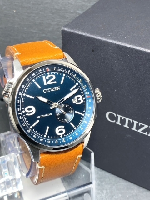 新品 シチズン CITIZEN 正規品 シチズン 自動巻き 腕時計 アナログ腕時計 AUTOMATIC オートマチック スモールセコンド カーフレザー 防水の画像2