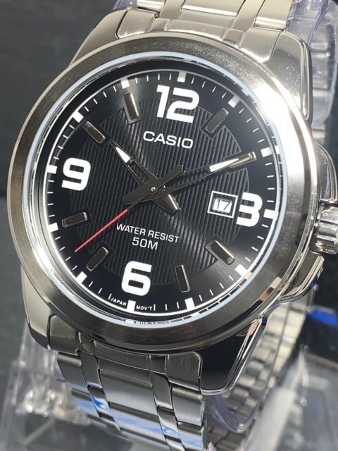 新品 CASIO カシオ 正規品 腕時計 チープカシオ チプカシ アナログ クオーツ 防水 カレンダー ステンレス シンプル ブラック プレゼント_画像2