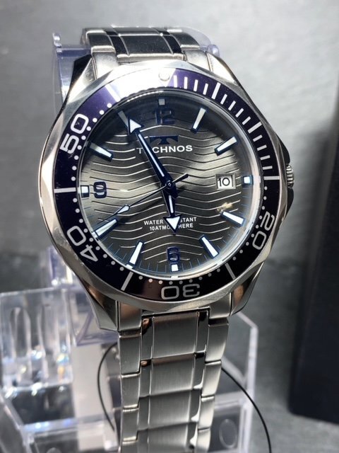  новый товар TECHNOS Tecnos наручные часы стандартный товар аналог наручные часы кварц календарь 10 атмосферное давление водонепроницаемый нержавеющая сталь простой серебряный мужской подарок 