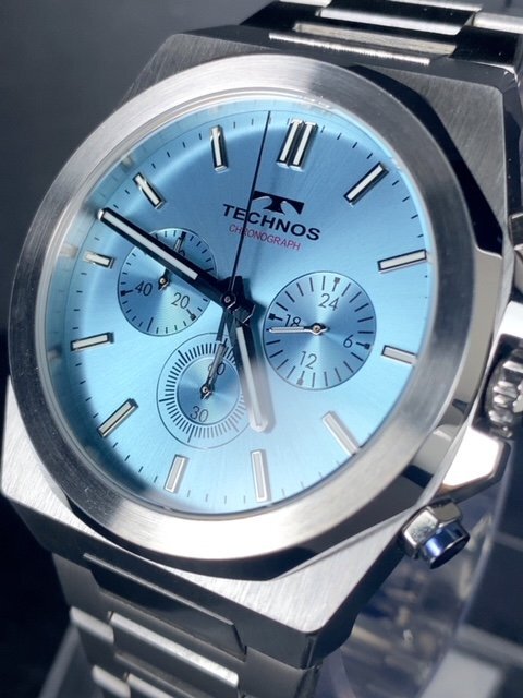  новый товар Tecnos TECHNOS стандартный товар наручные часы аналог наручные часы кварц нержавеющая сталь хронограф 5 атмосферное давление водонепроницаемый многофункциональный часы ice blue подарок 