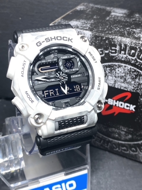 新品 CASIO カシオ 正規品 G-SHOCK ジーショック Gショック 腕時計 アナデジ 多機能 スノー カモフラージュ ホワイト グレー プレゼントの画像2