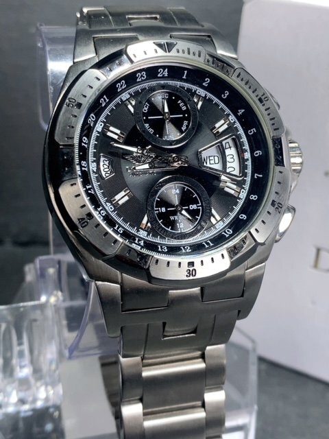 新品 正規品 ドミニク DOMINIC 自動巻き 腕時計 オートマティック カレンダー 5気圧防水 ステンレス シルバー ブラック メンズ プレゼントの画像2