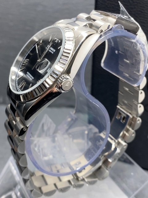 新品 TECHNOS テクノス 腕時計 正規品 アナログ腕時計 クオーツ ステンレス カレンダー 日常生活防水 ビジネス ブラック メンズ プレゼントの画像4