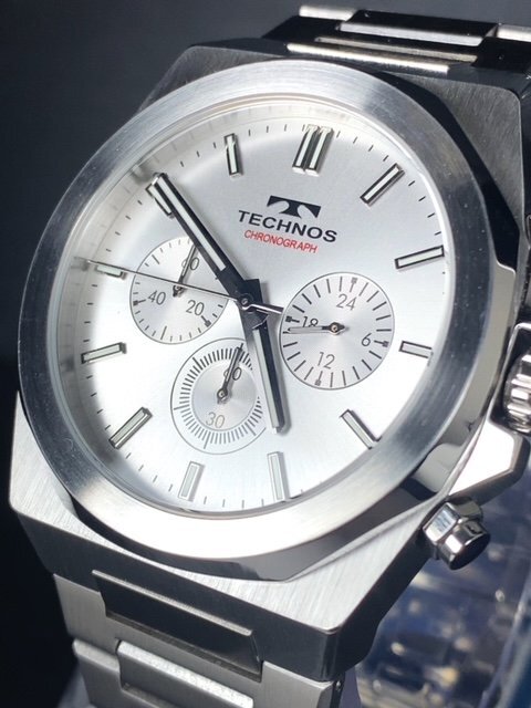 新品 テクノス TECHNOS 正規品 腕時計 アナログ腕時計 クオーツ ステンレス クロノグラフ 5気圧防水 多機能 シルバー メンズ プレゼント_画像3