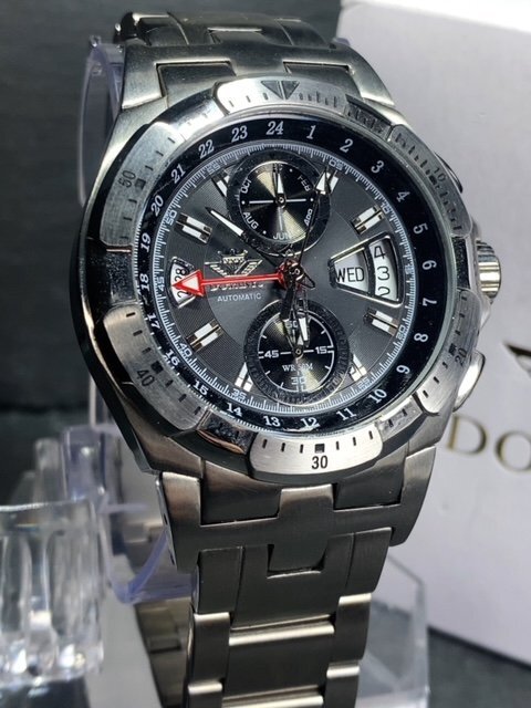  новый товар стандартный товар do Mini kDOMINIC самозаводящиеся часы наручные часы автоматический календарь водонепроницаемый нержавеющая сталь серебряный черный бизнес подарок 