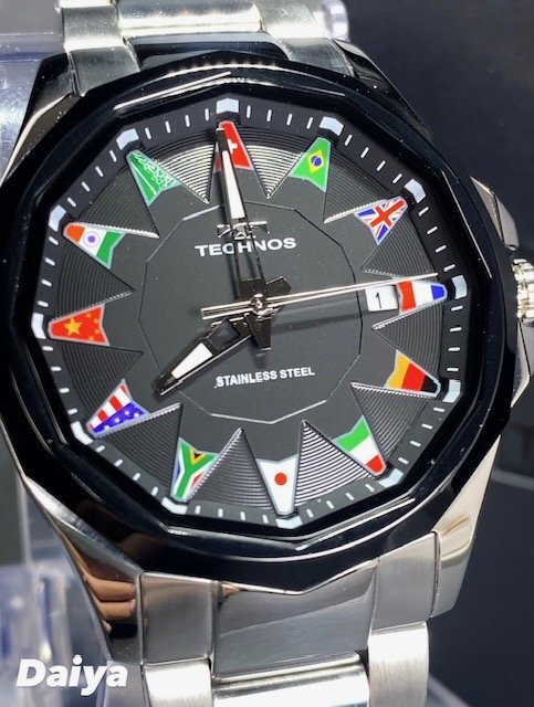 新品 テクノス TECHNOS 正規品 腕時計 アナログ腕時計 クオーツ ステンレス 3気圧防水 カレンダー ビジネス ブラック シルバー プレゼント_画像1