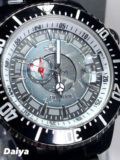 新品 正規品 ドミニク DOMINIC 自動巻き 腕時計 オートマティック カレンダー 防水 ステンレス アースギミック からくり時計 ブラック 宇宙_画像1