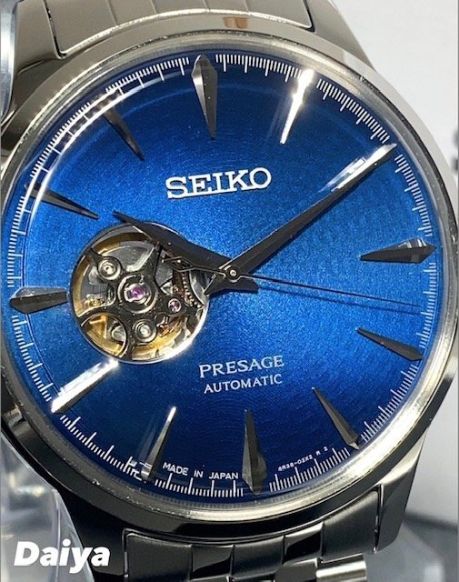 新品 SEIKO セイコー 正規品 腕時計 自動巻き PRESAGE プレサージュ カクテルタイム ベーシックライン オープンハート ステンレス ブルーの画像1