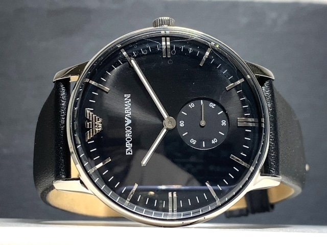 新品 EMPORIO ARMANI エンポリオアルマーニ GIANNI 正規品 腕時計 アナログ スモールセコンド クオーツ 防水 カレンダー レザー プレゼントの画像4