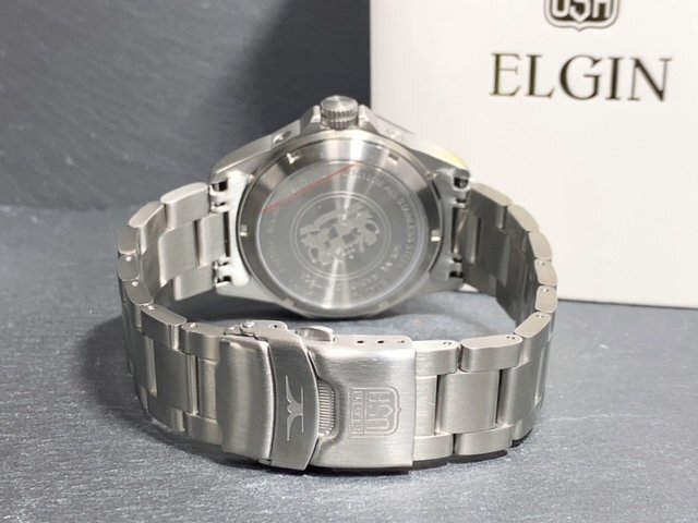 新品 ELGIN エルジン 腕時計 正規品 電波受信機能 ソーラー アナログ腕時計 ステンレス 10気圧防水 ビジネス ブラック 蓄光 プレゼントの画像7