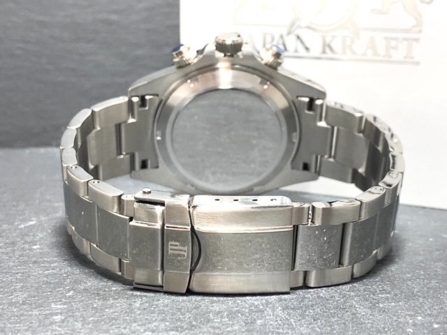 天然ダイヤモンド付き 新品 JAPAN KRAFT ジャパンクラフト 腕時計 正規品 クロノグラフ コスモグラフ 自動巻き 機械式 防水 ホワイト 白の画像7