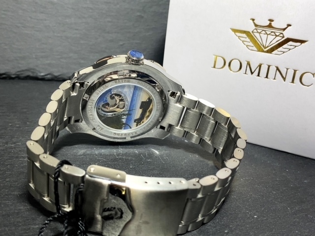 限定モデル 秘密のからくりギミック搭載 新品 DOMINIC ドミニク 正規品 腕時計 手巻き腕時計 ステンレスベルト アンティーク腕時計 ブルーの画像8