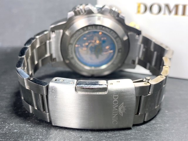 新品 正規品 ドミニク DOMINIC 自動巻き 腕時計 オートマティック カレンダー 防水 ステンレス アースギミック からくり時計 メンズ 地球の画像8