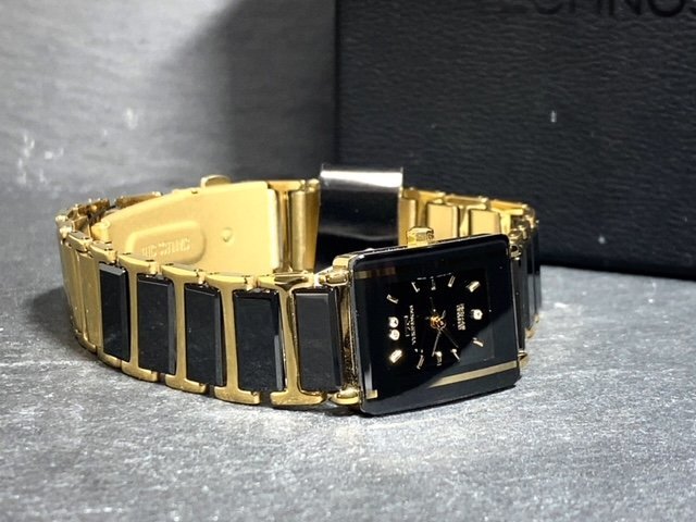 新品 TECHNOS テクノス 腕時計 正規品 アナログ腕時計 レディース 女性 クオーツ セラミック 3気圧防水 ブラック ゴールド プレゼントの画像6