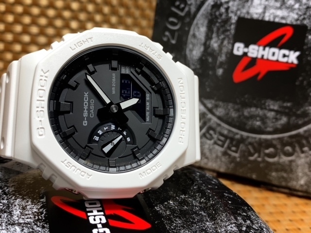 新品 CASIO カシオ 正規品 G-SHOCK ジーショック Gショック 腕時計 多機能 アナデジ腕時計 八角形 アーバンアウト プレゼント ホワイトの画像7